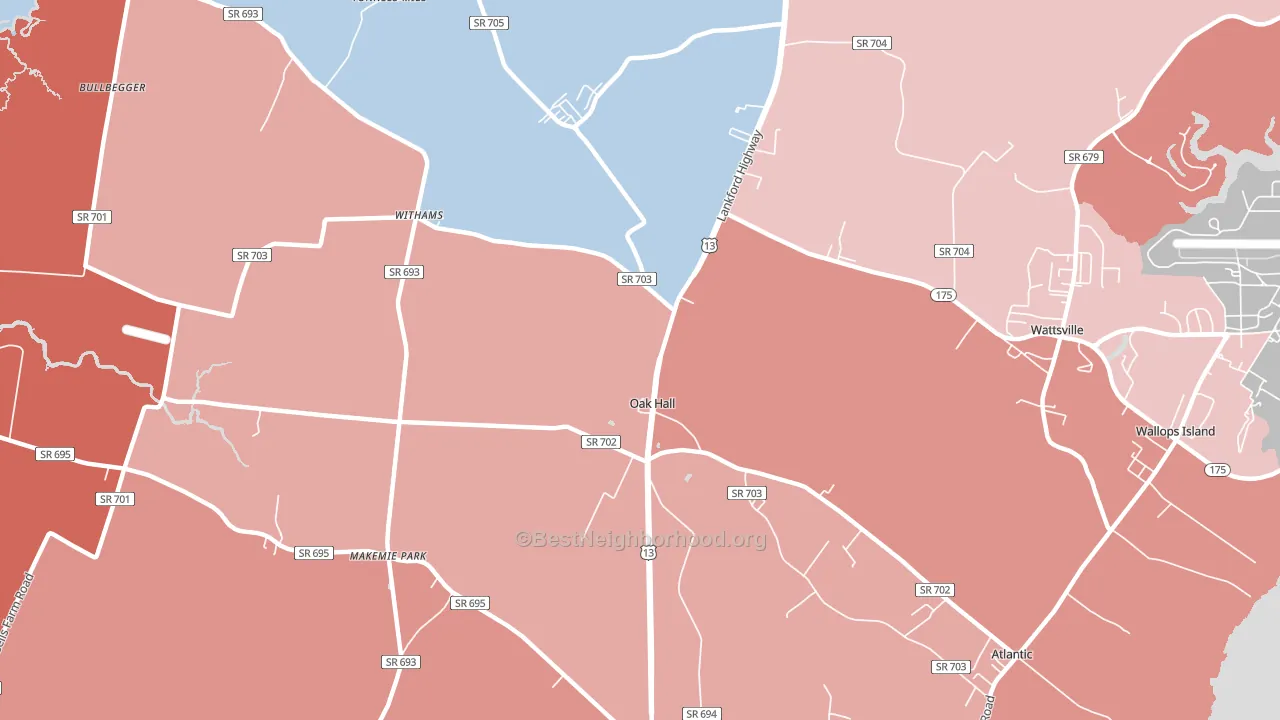 23416, VA block-group political-lean map