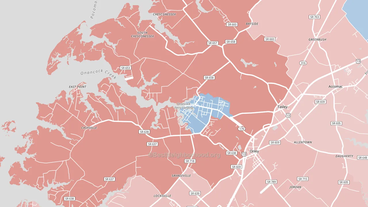 23417, VA block-group political-lean map