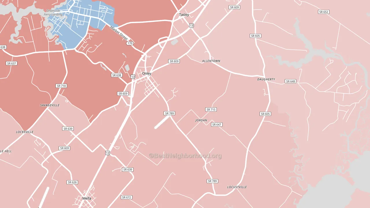 23418, VA block-group political-lean map