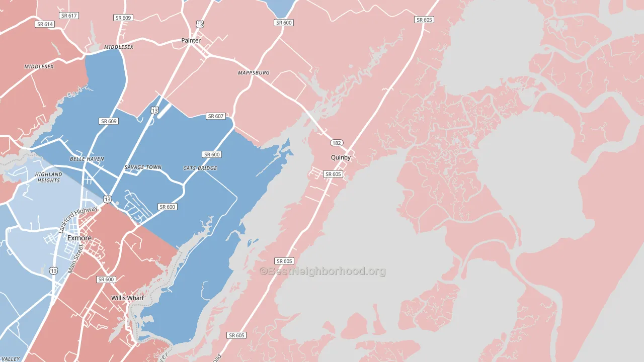 23423, VA block-group political-lean map