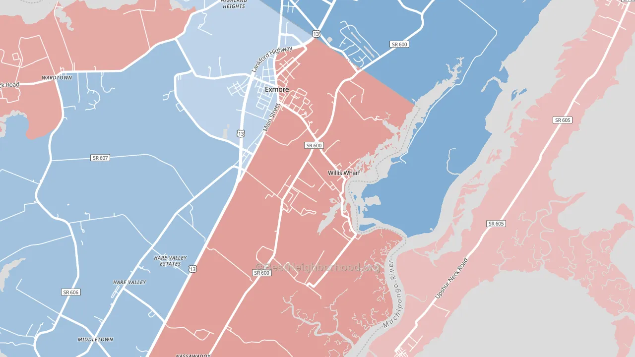 23486, VA block-group political-lean map