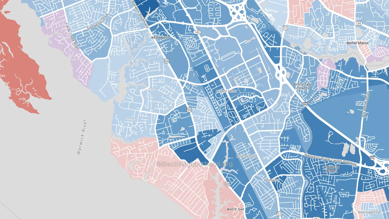 23606, VA block-group political-lean map