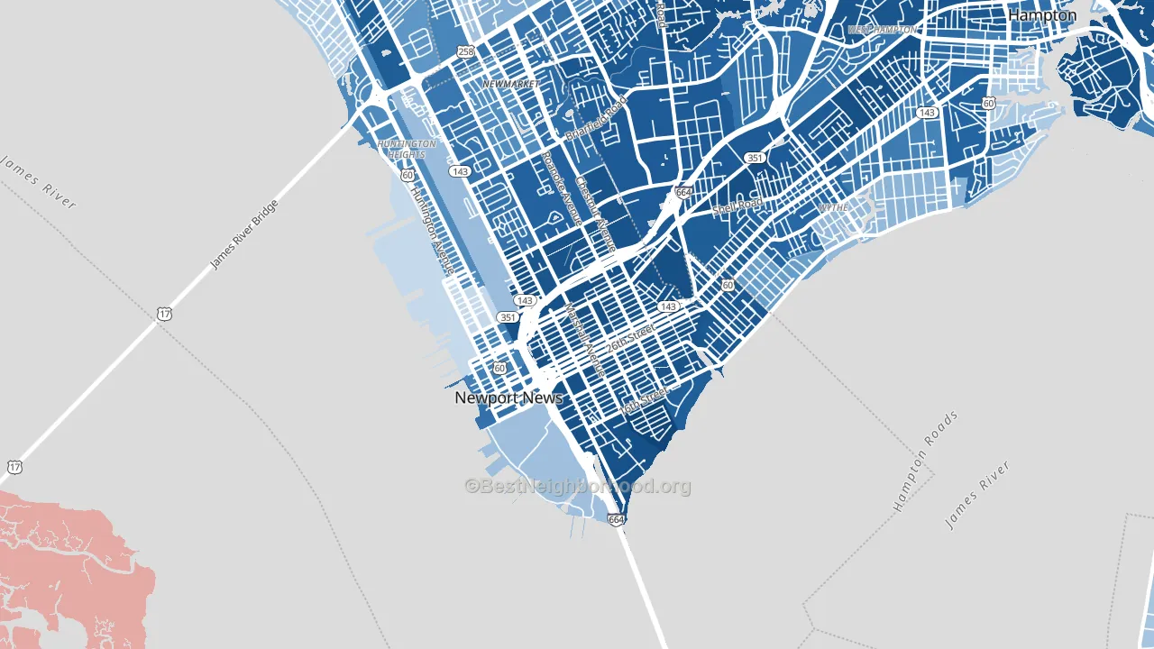 23607, VA block-group political-lean map