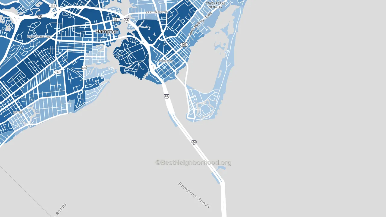 23651, VA block-group political-lean map