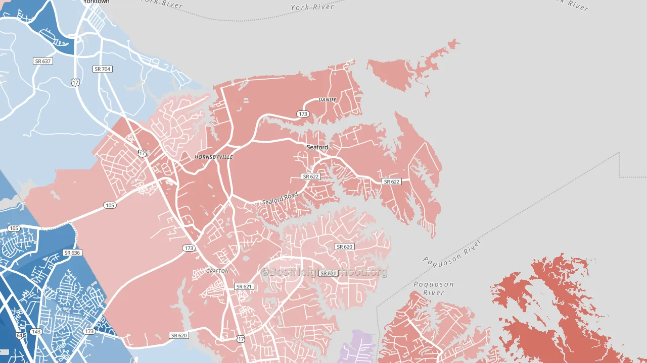 23696, VA block-group political-lean map