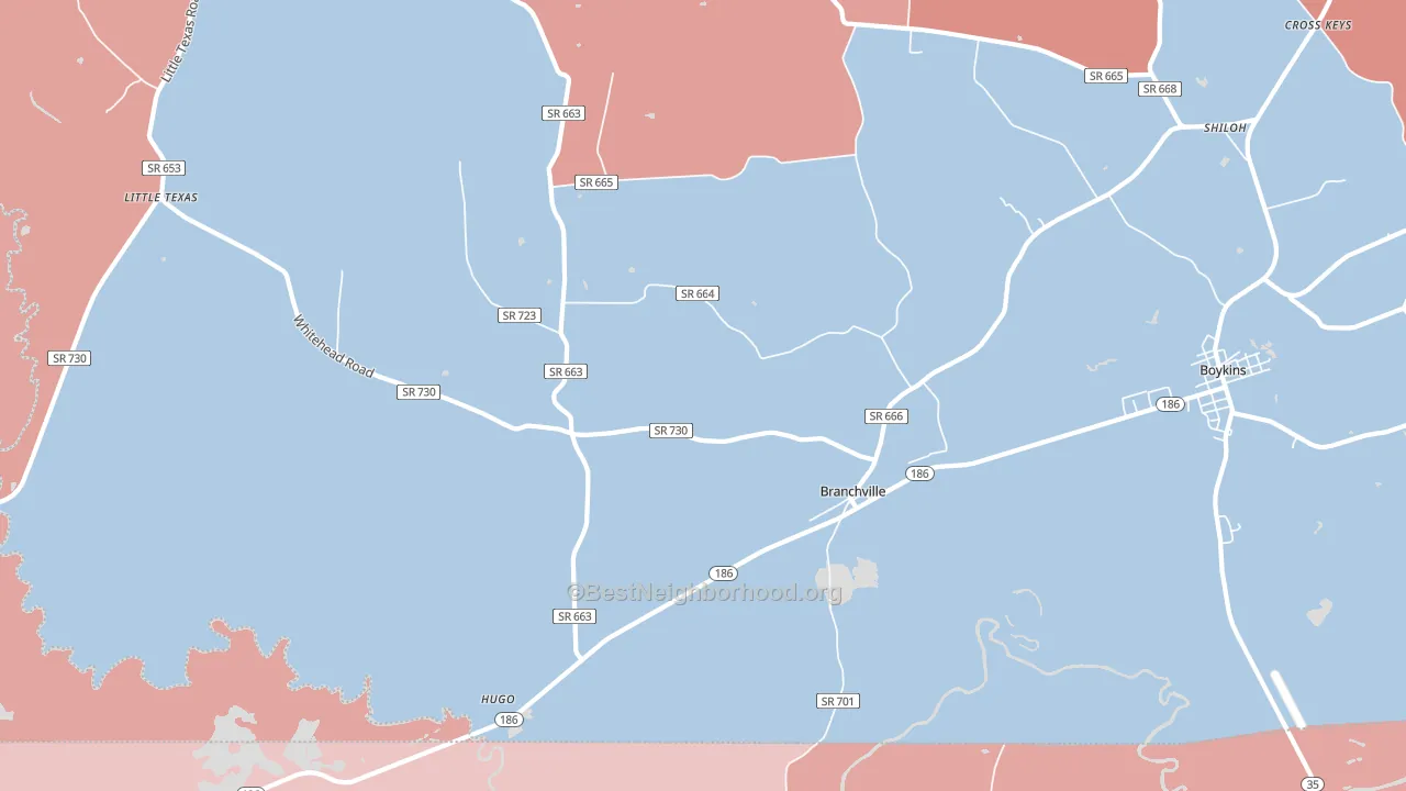 23828, VA block-group political-lean map