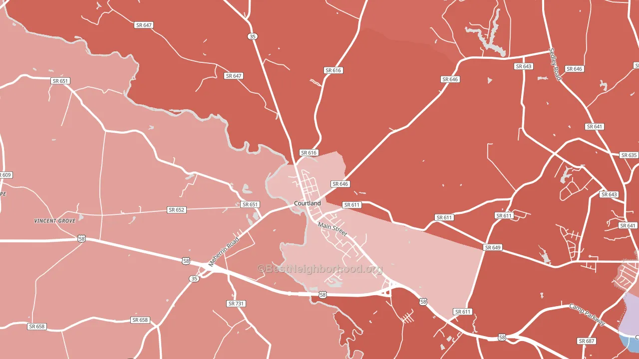 23837, VA block-group political-lean map