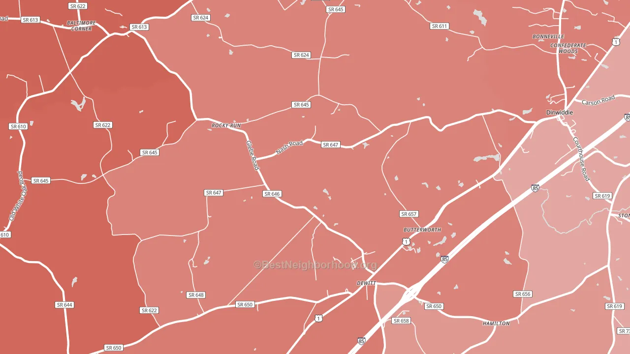 23840, VA block-group political-lean map