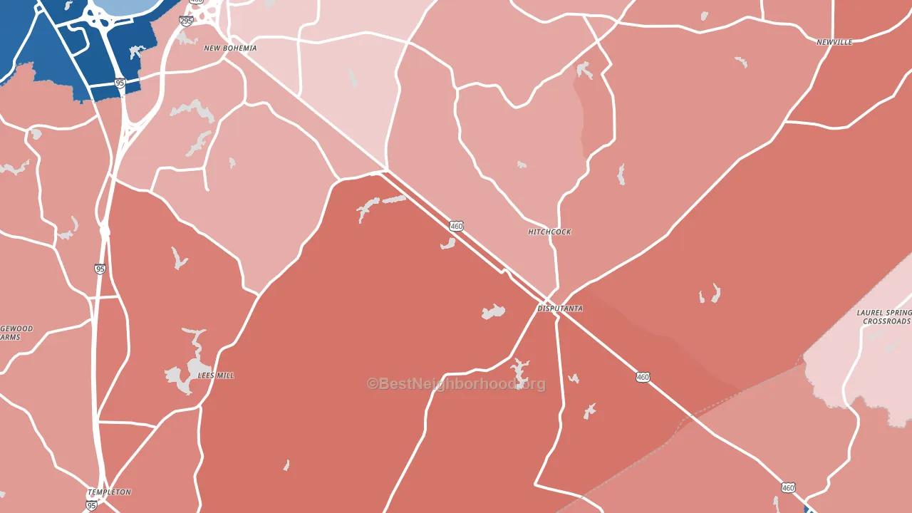 23842, VA block-group political-lean map
