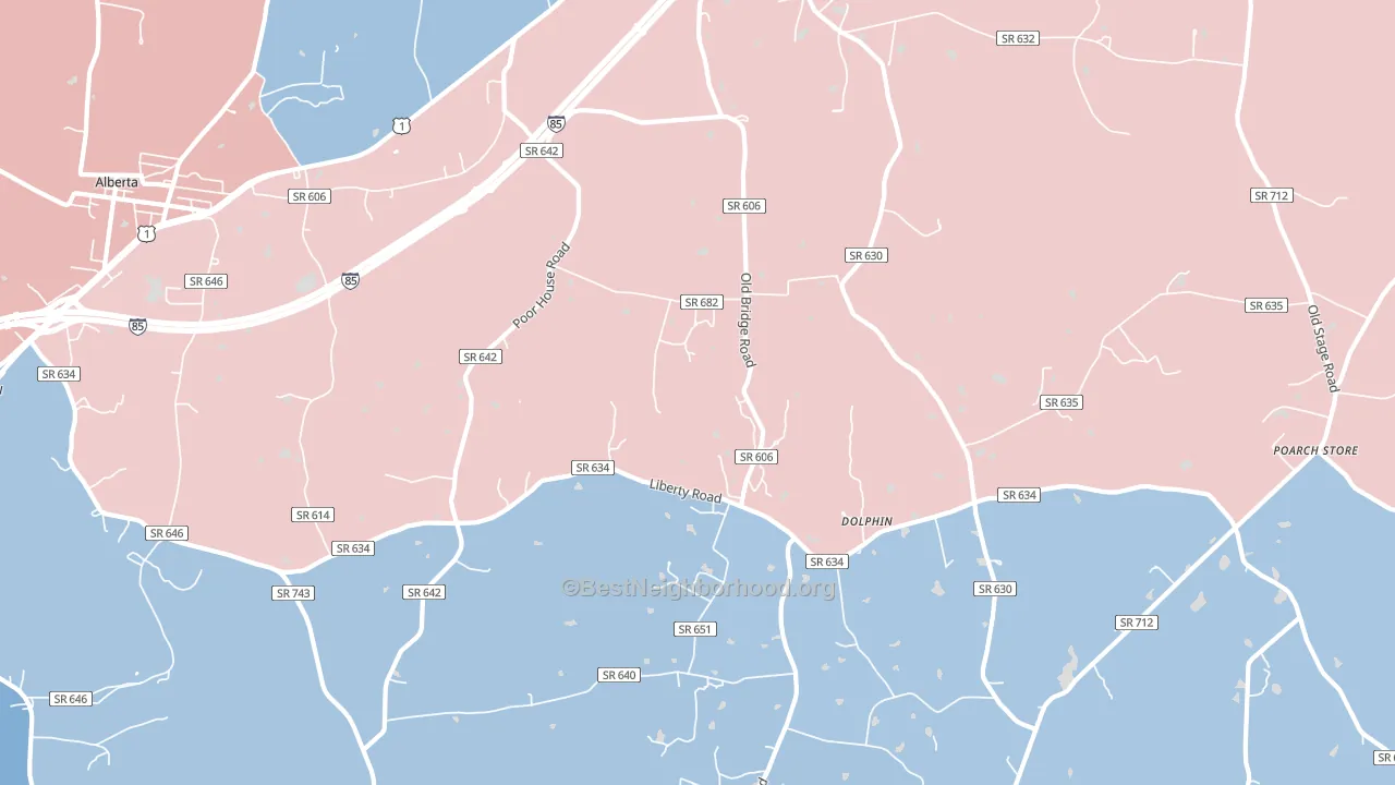 23843, VA block-group political-lean map