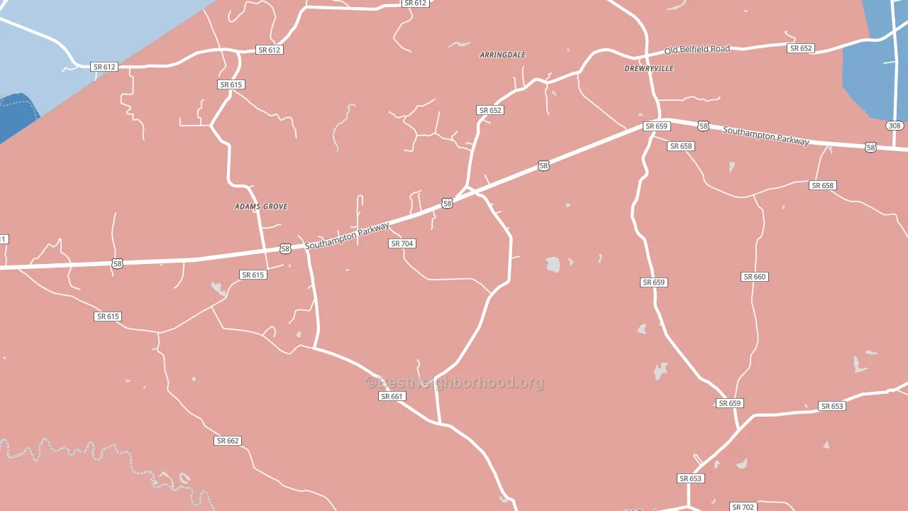 23844, VA block-group political-lean map