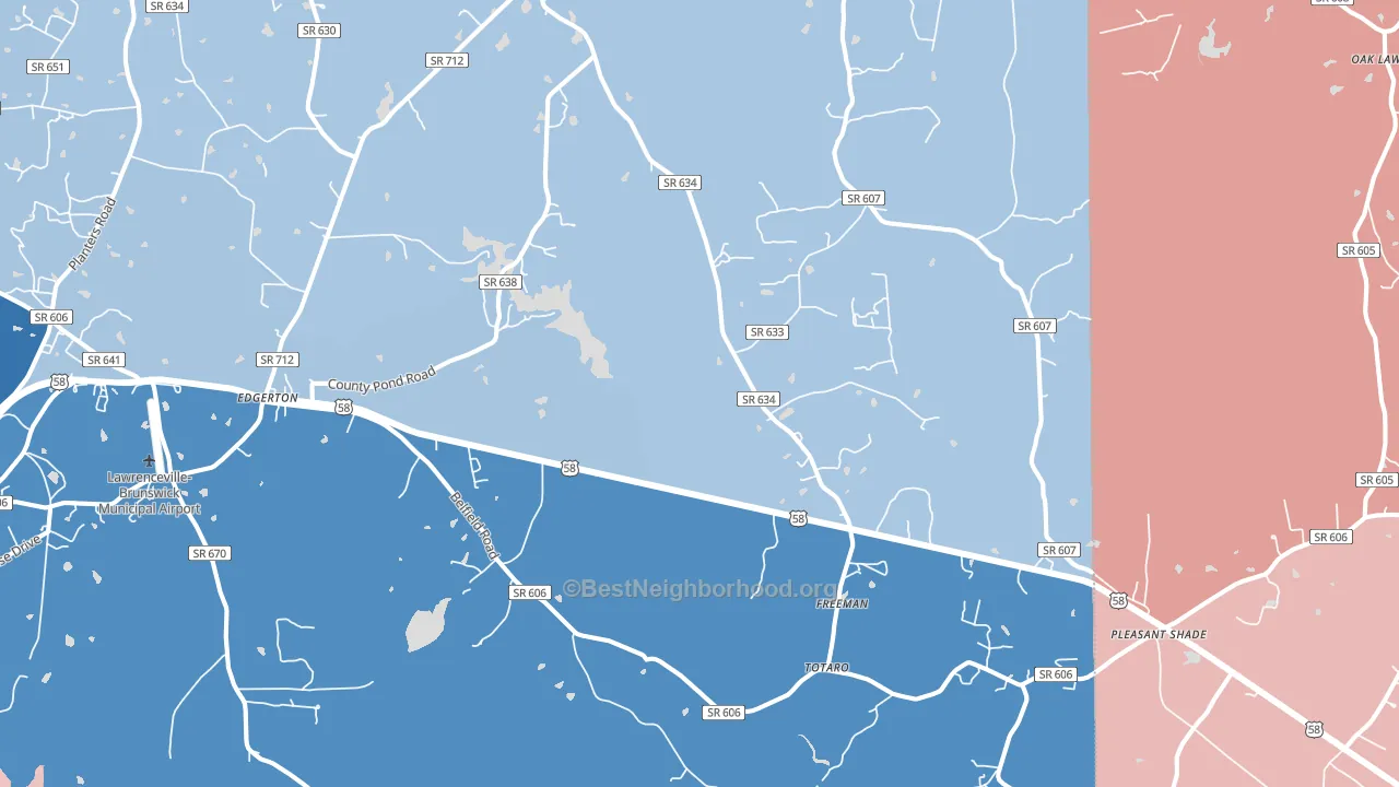 23856, VA block-group political-lean map