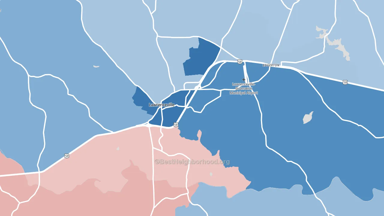 23868, VA block-group political-lean map