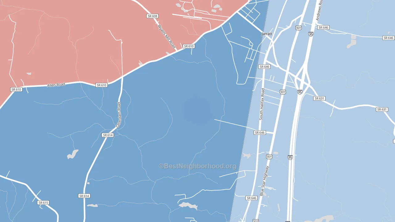23870, VA block-group political-lean map