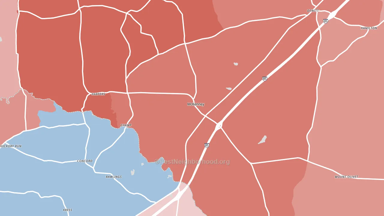 23872, VA block-group political-lean map