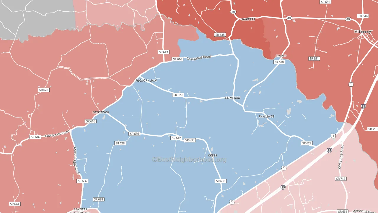 23876, VA block-group political-lean map