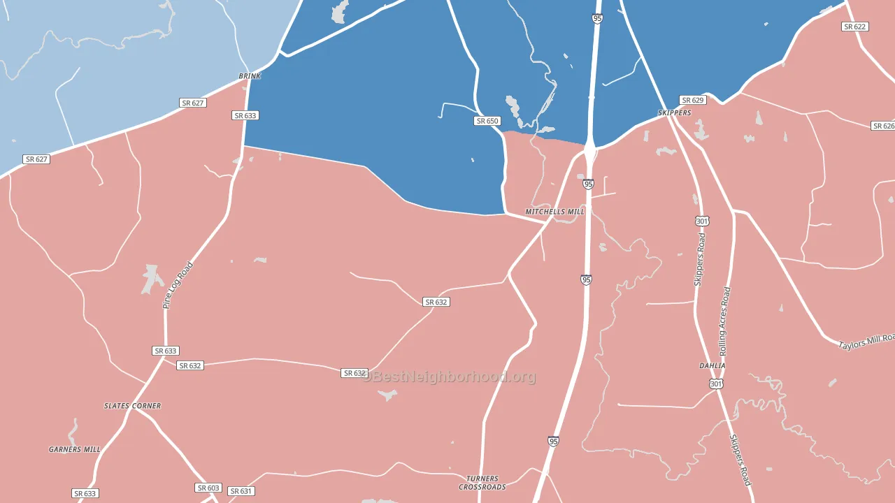23879, VA block-group political-lean map