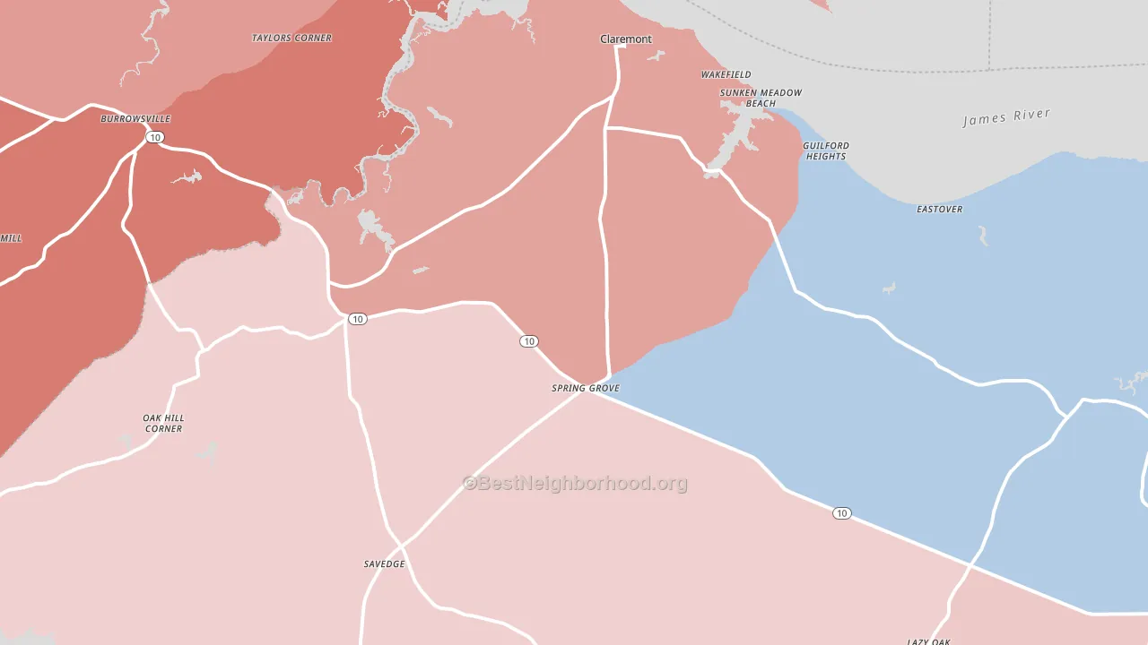 23881, VA block-group political-lean map