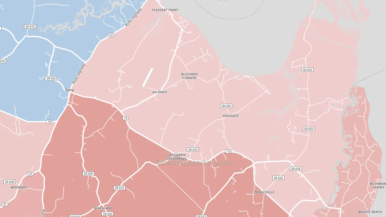 23883, VA block-group political-lean map