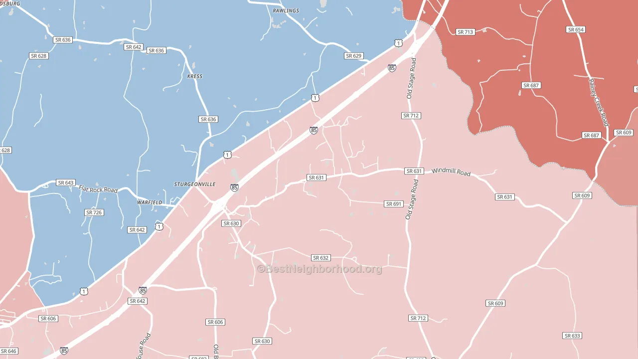 23889, VA block-group political-lean map