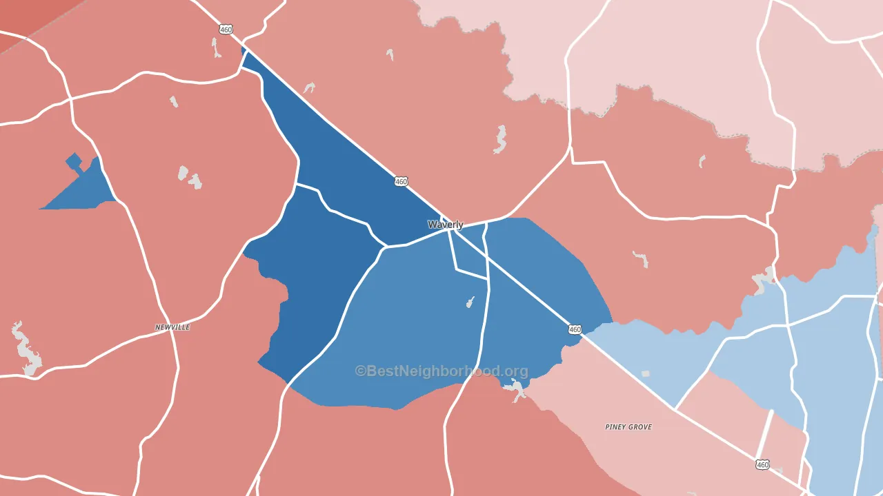 23890, VA block-group political-lean map