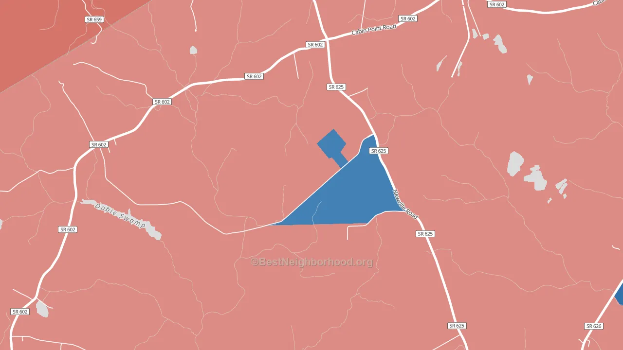 23891, VA block-group political-lean map