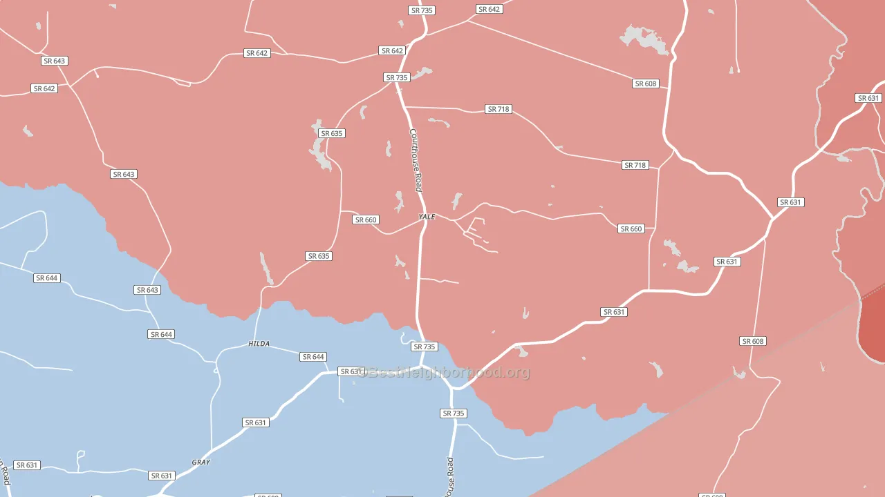 23897, VA block-group political-lean map