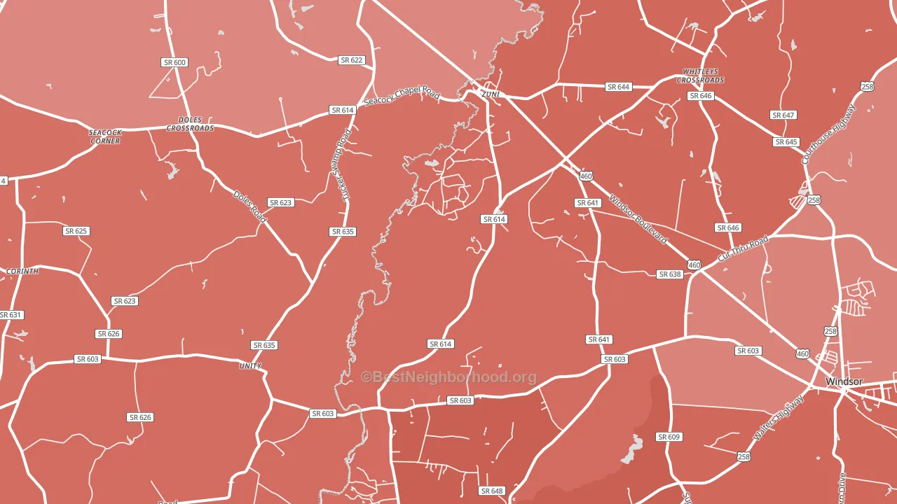 23898, VA block-group political-lean map