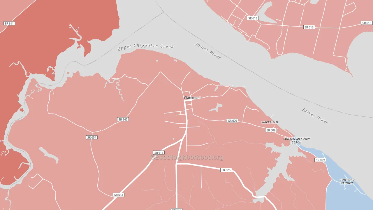 23899, VA block-group political-lean map