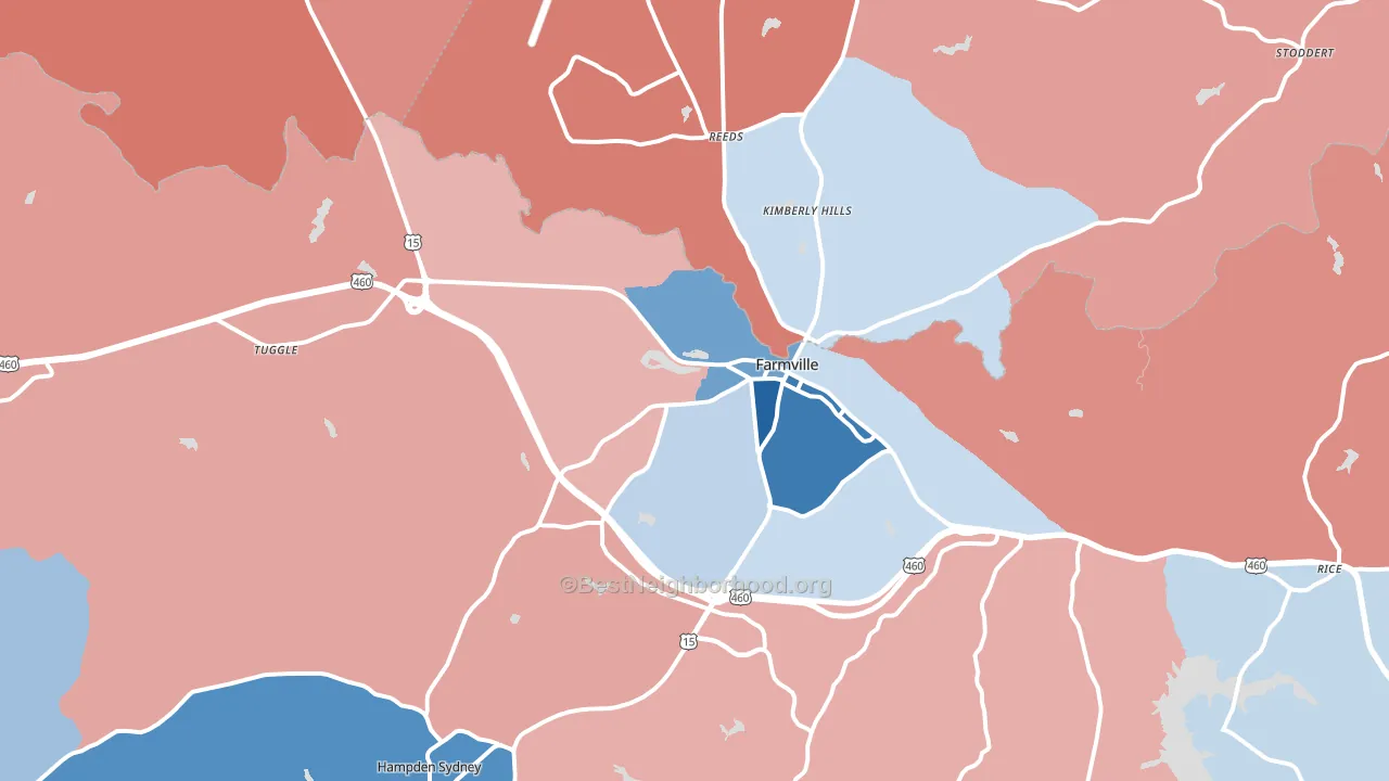 23901, VA block-group political-lean map