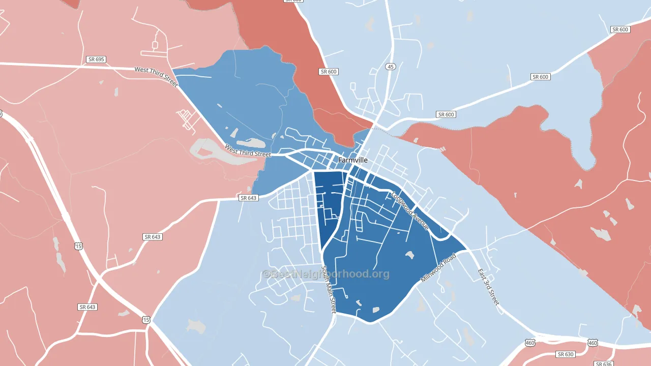 23909, VA block-group political-lean map