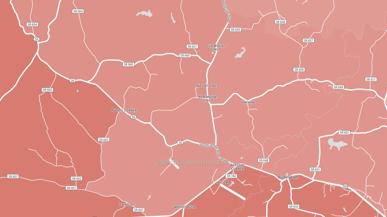 23921, VA block-group political-lean map
