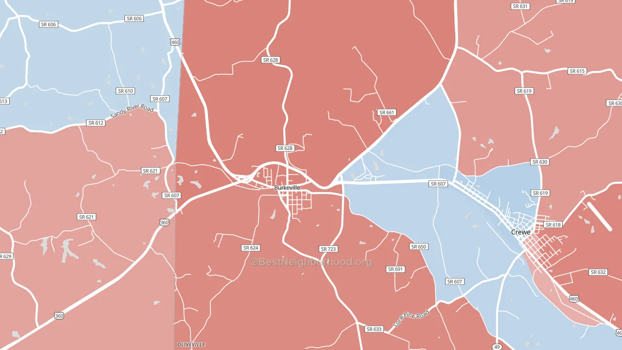 23922, VA block-group political-lean map