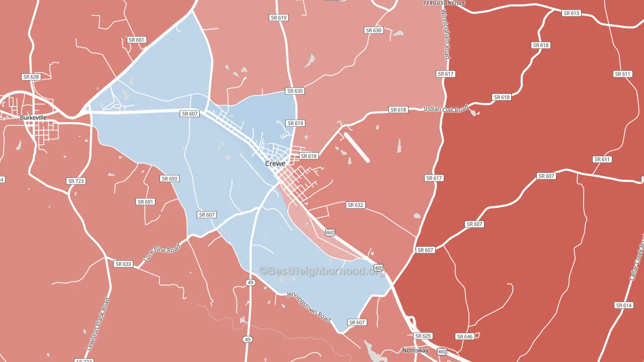 23930, VA block-group political-lean map