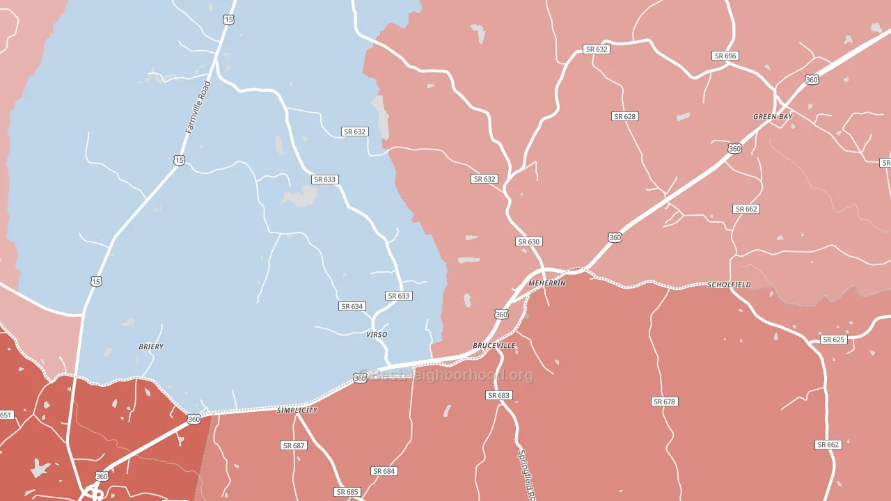 23954, VA block-group political-lean map