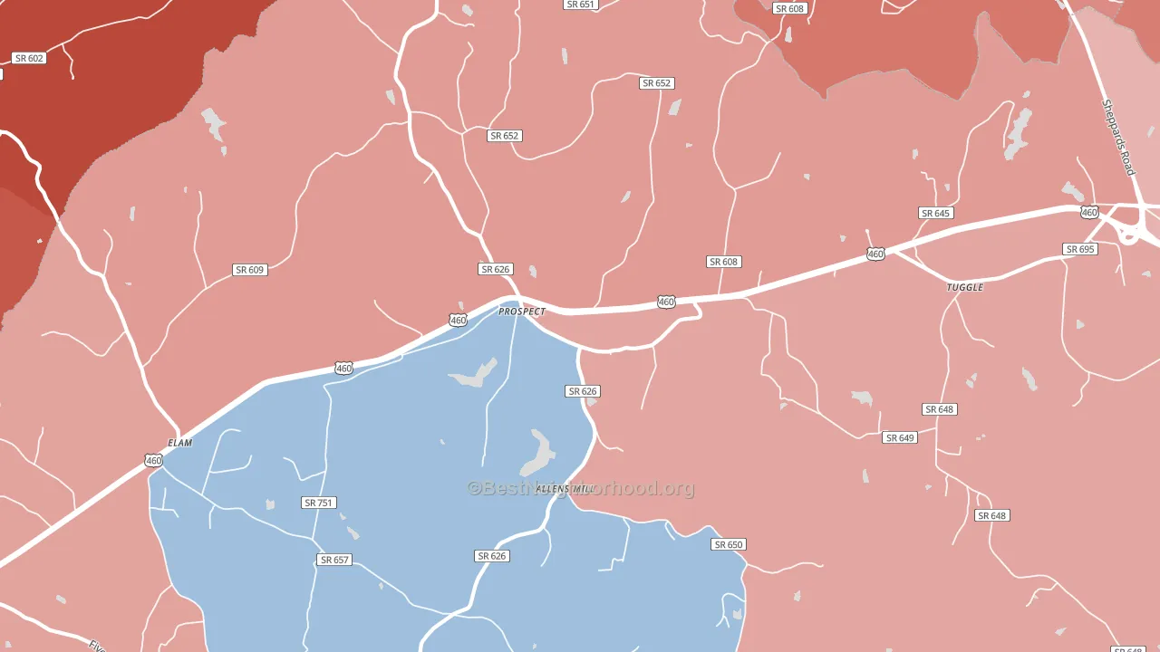 23960, VA block-group political-lean map