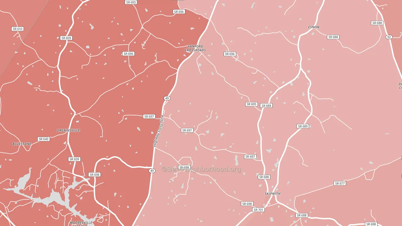23968, VA block-group political-lean map
