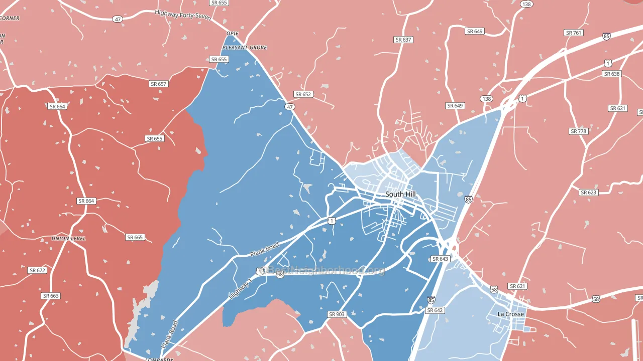 23970, VA block-group political-lean map