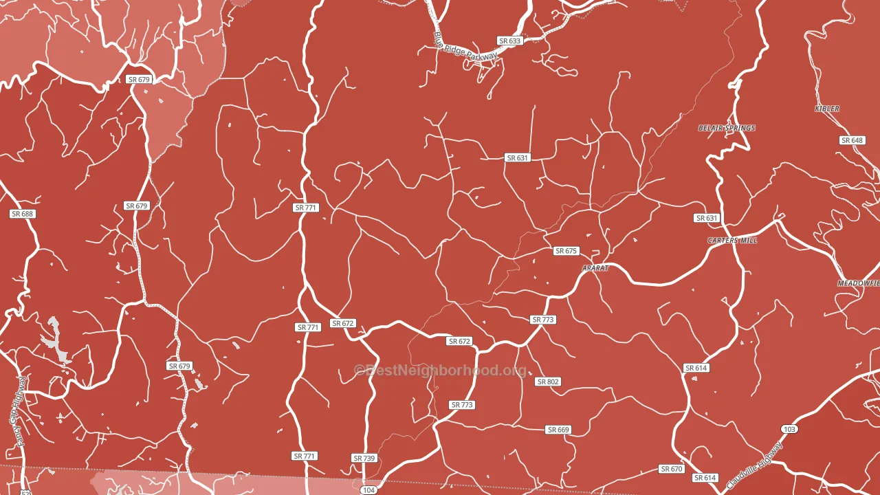 24053, VA block-group political-lean map