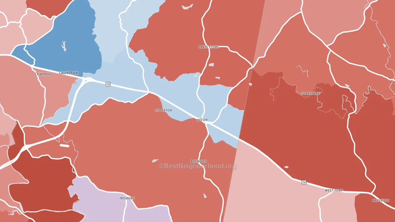 24054, VA block-group political-lean map