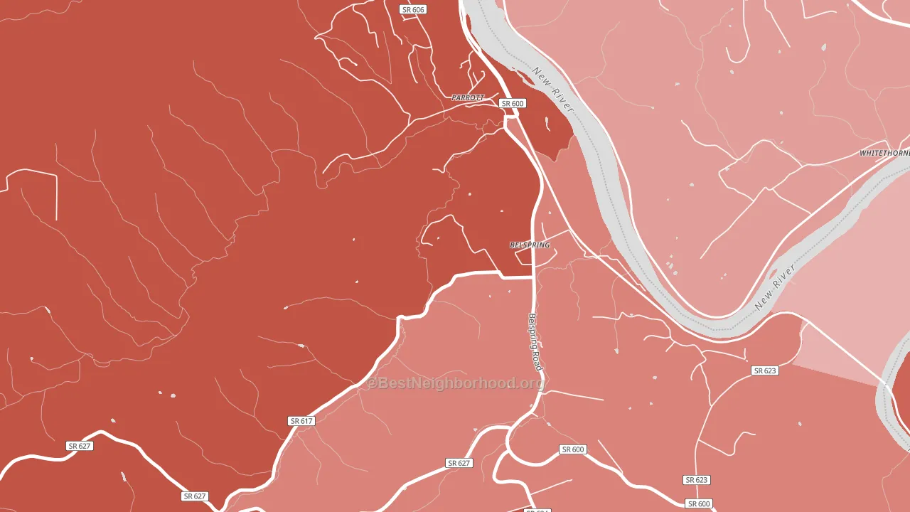24058, VA block-group political-lean map
