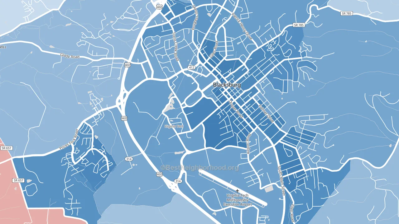 24061, VA block-group political-lean map