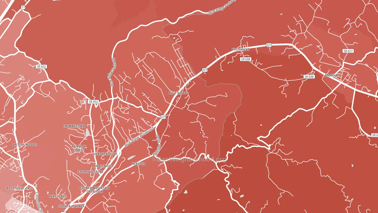 24064, VA block-group political-lean map