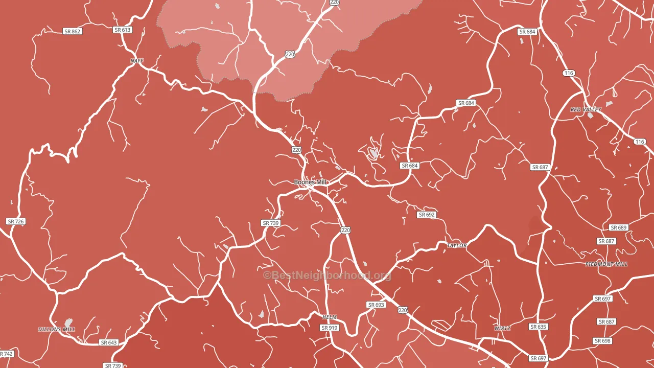 24065, VA block-group political-lean map