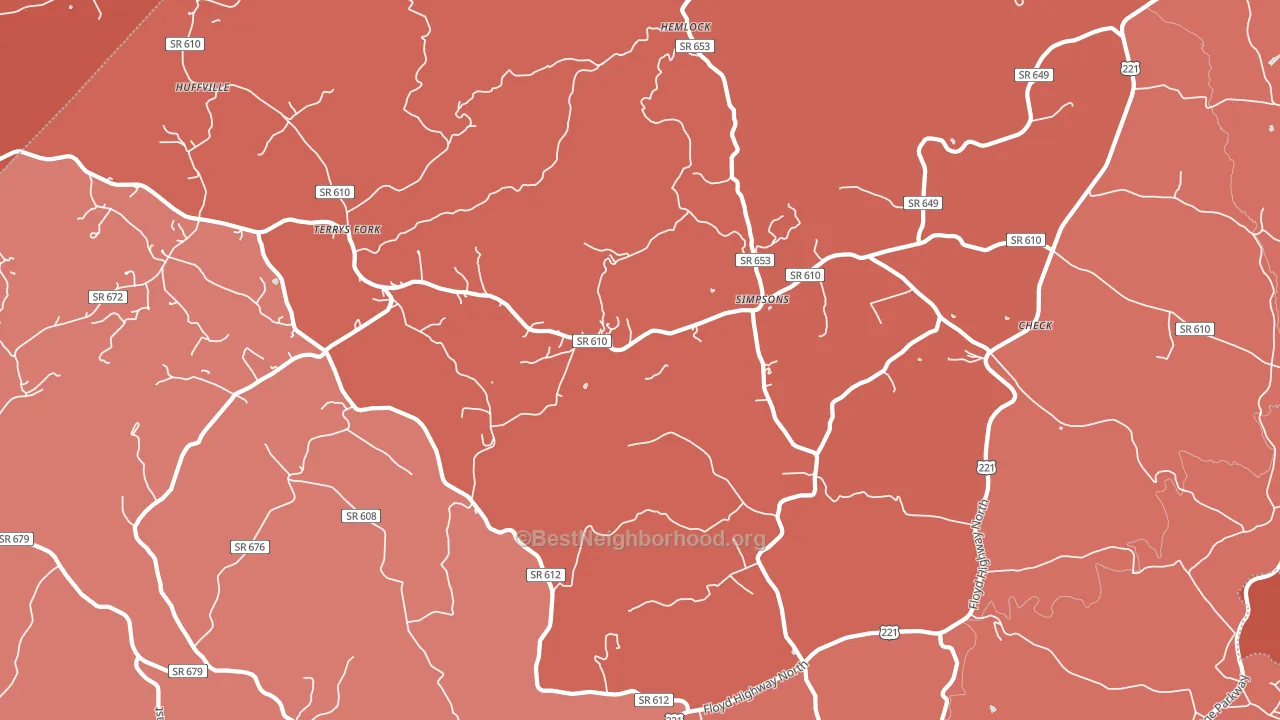 24072, VA block-group political-lean map