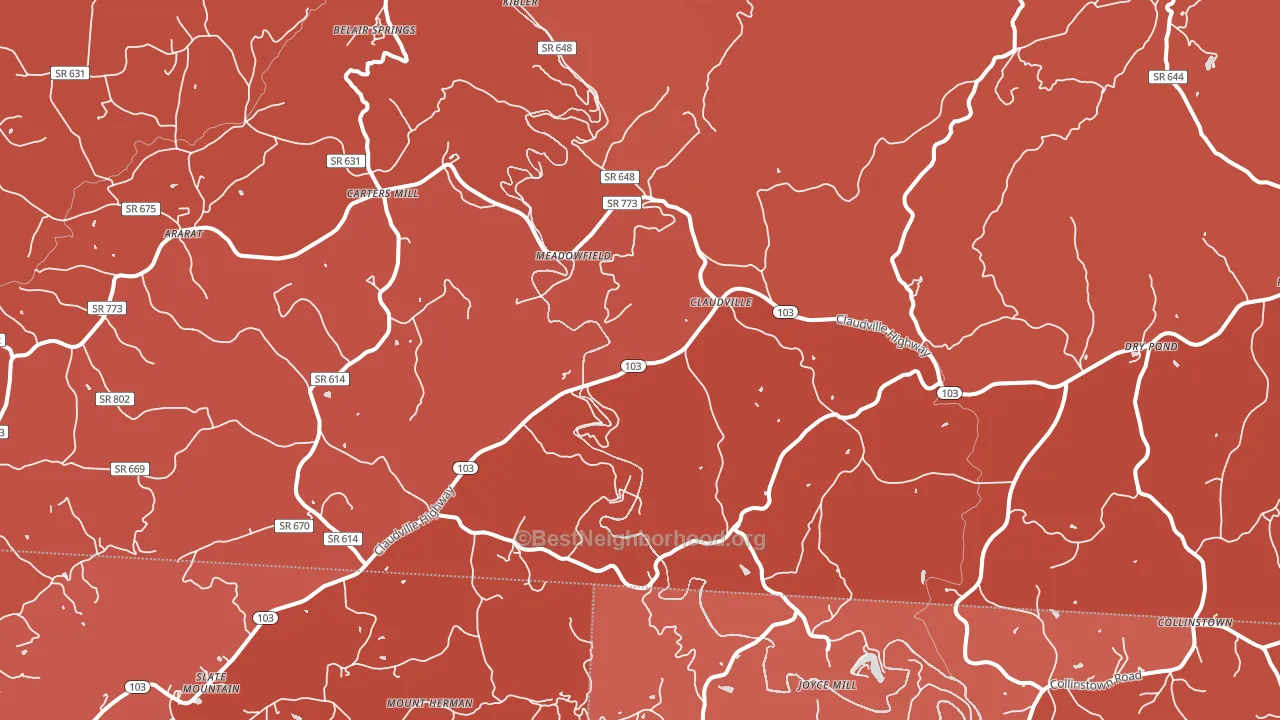 24076, VA block-group political-lean map