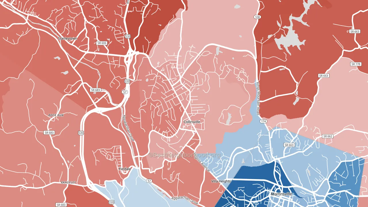 24078, VA block-group political-lean map