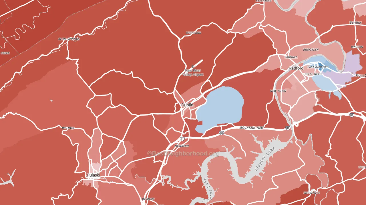 24084, VA block-group political-lean map