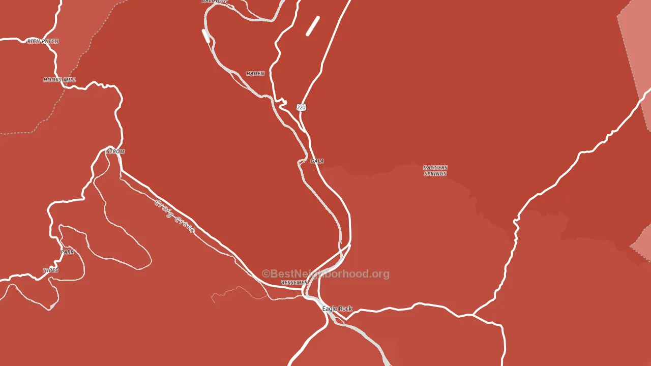 24085, VA block-group political-lean map