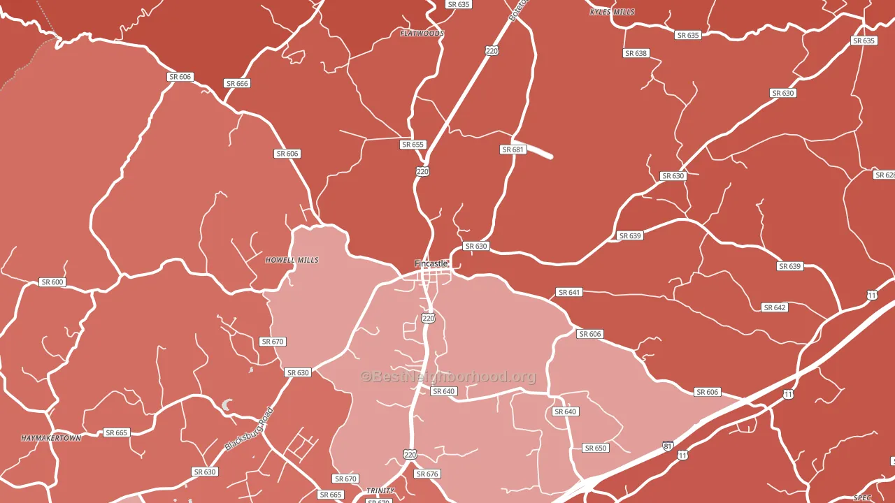 24090, VA block-group political-lean map